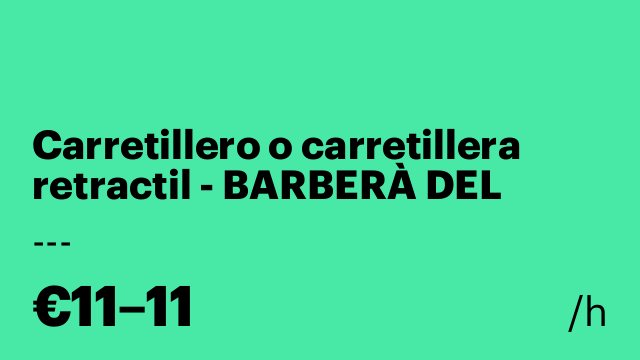 Carretillero o carretillera retractil - BARBERÀ DEL VALLÈS