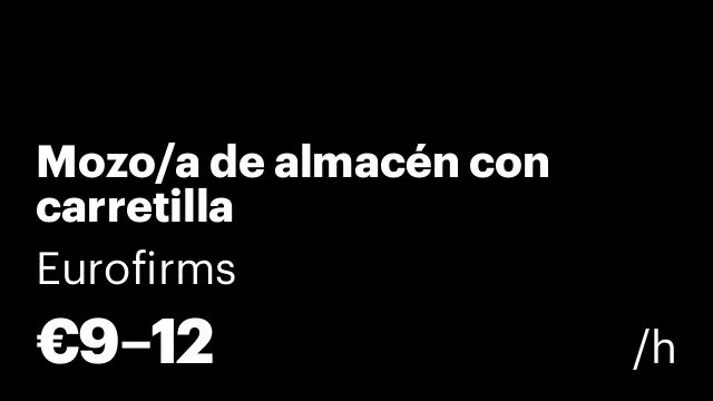 Mozo/a de almacén con carretilla