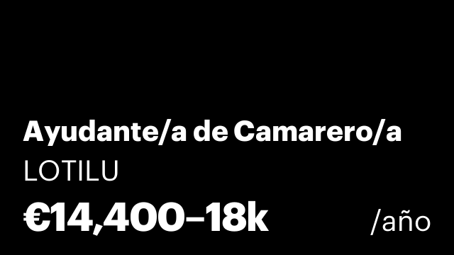 Ayudante/a de Camarero/a