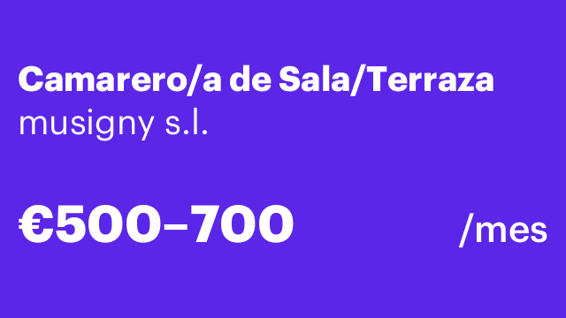 Camarero/a de Sala/Terraza