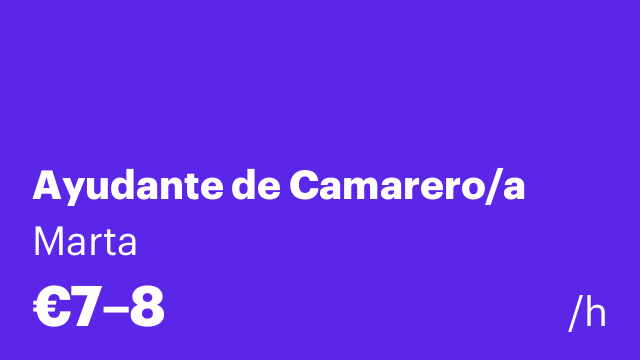 Ayudante de Camarero/a