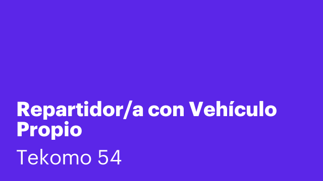 Repartidor/a con Vehículo Propio
