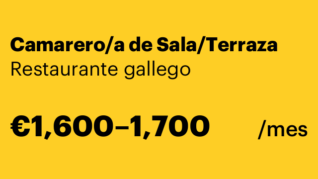 Camarero/a de Sala/Terraza