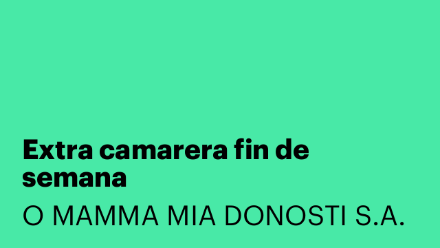 Extra camarera fin de semana