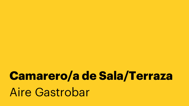Camarero/a de Sala/Terraza