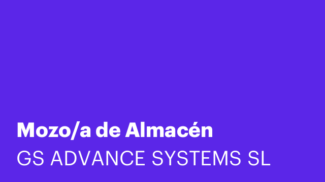 Mozo/a de Almacén