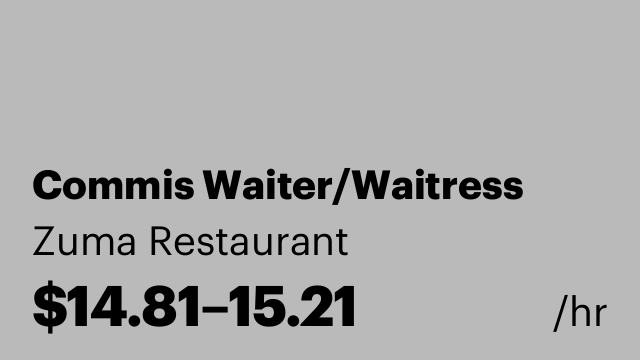 Commis Waiter/Waitress