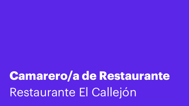 Camarero/a de Restaurante