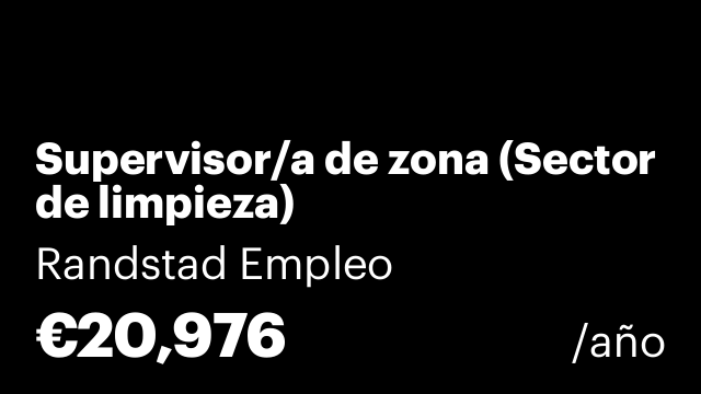 Supervisor/a de zona (Sector de limpieza)