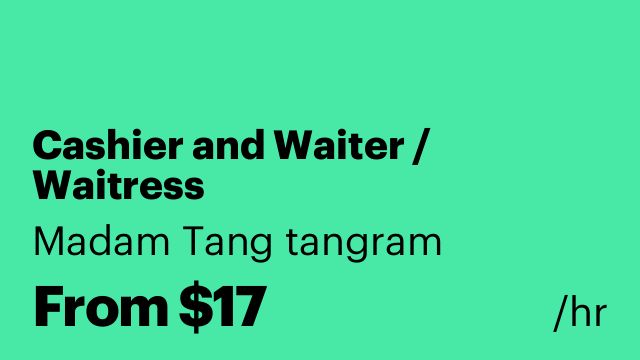 Cashier and Waiter / Waitress