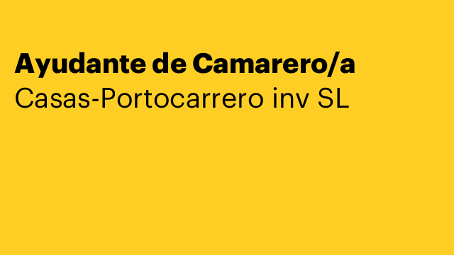 Ayudante de Camarero/a