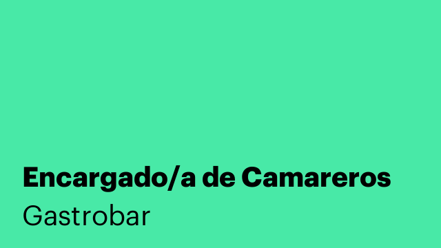 Encargado/a de Camareros