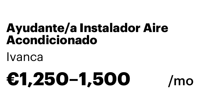 Ayudante/a Instalador Aire Acondicionado