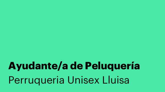Ayudante/a de Peluquería