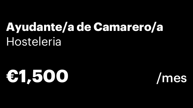 Ayudante/a de Camarero/a