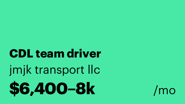 CDL team driver