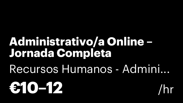 Administrativo/a Online – Jornada Completa