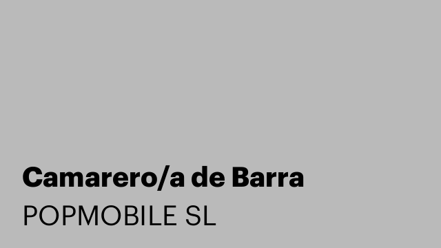 Camarero/a de Barra