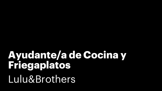 Ayudante/a de Cocina y Friegaplatos