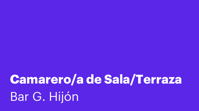 Camarero/a de Sala/Terraza