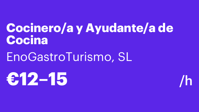 Cocinero/a y Ayudante/a de Cocina
