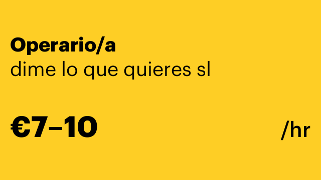 Operario/a