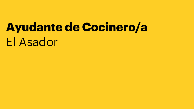 Ayudante de Cocinero/a