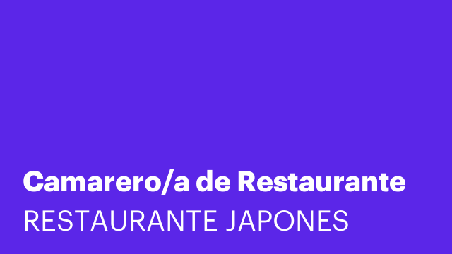 Camarero/a de Restaurante