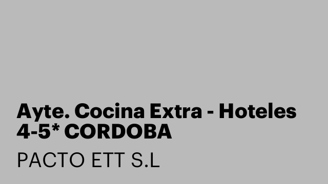 Ayte. Cocina Extra - Hoteles 4-5* CORDOBA
