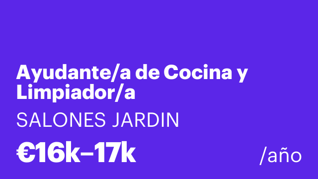 Ayudante/a de Cocina y Limpiador/a
