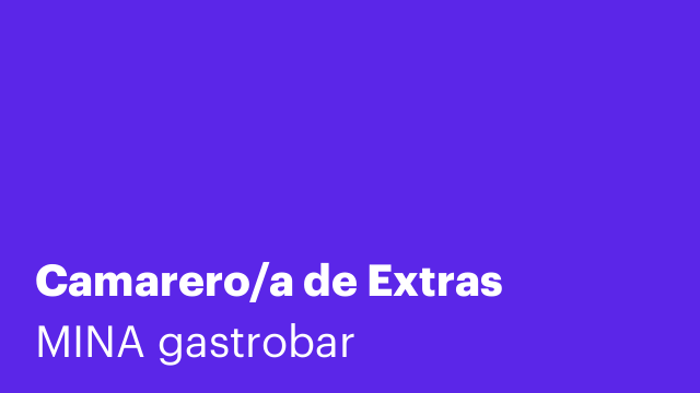Camarero/a de Extras