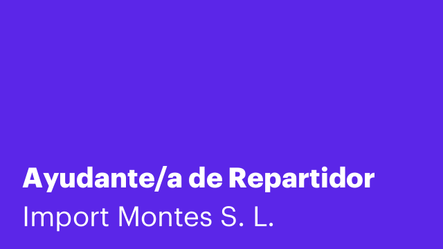 Ayudante/a de Repartidor