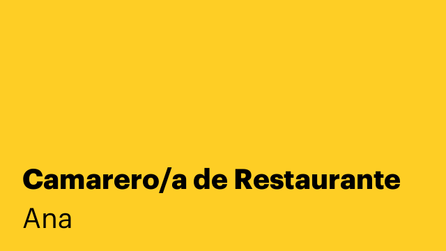 Camarero/a de Restaurante