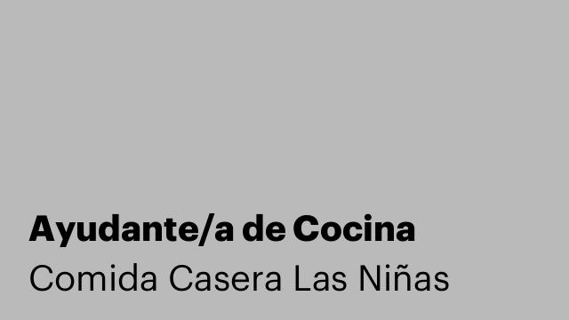 Ayudante/a de Cocina