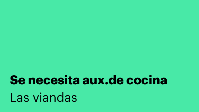 Se necesita aux.de cocina