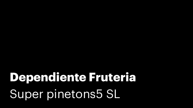 Dependiente Fruteria