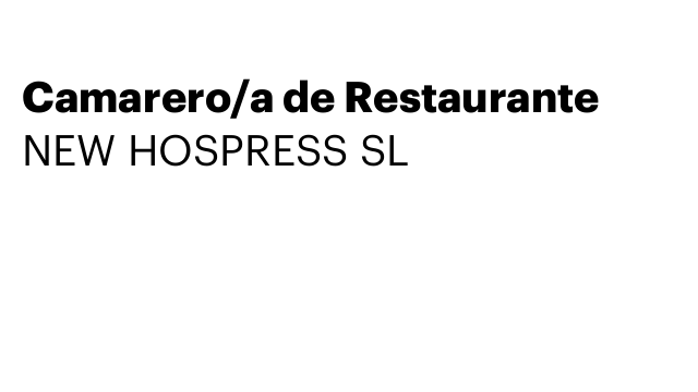 Camarero/a de Restaurante