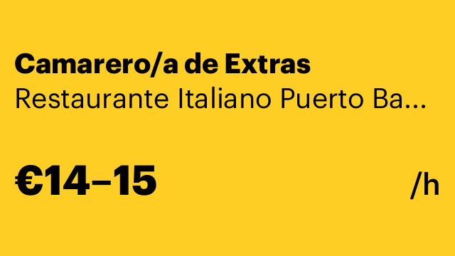 Camarero/a de Extras