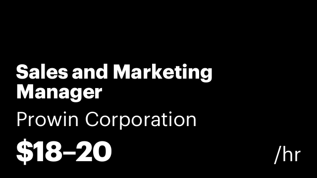 Sales and Marketing Manager