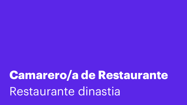 Camarero/a de Restaurante