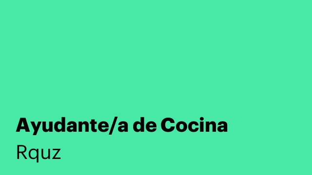Ayudante/a de Cocina