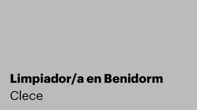 Limpiador/a en Benidorm