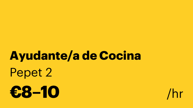 Ayudante/a de Cocina
