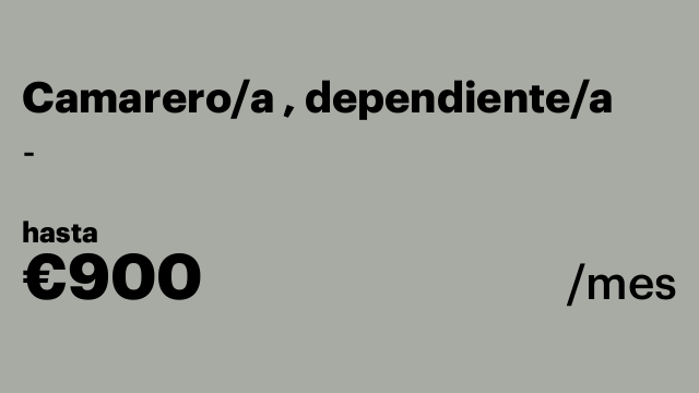 Camarero/a , dependiente/a