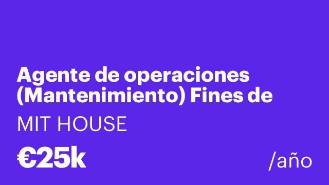 Agente de operaciones (Mantenimiento) Fines de semana
