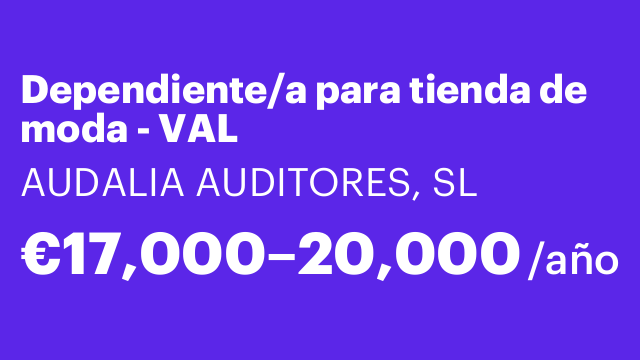 Dependiente/a para tienda de moda - VAL