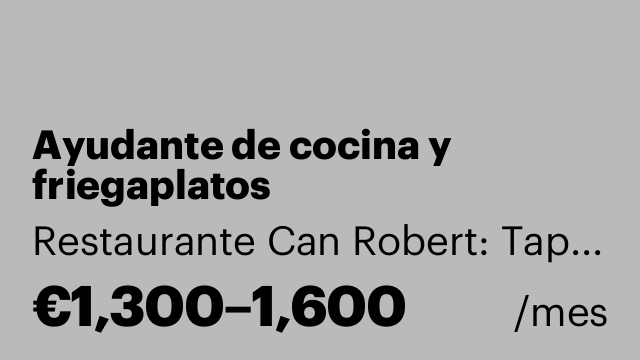 Ayudante de cocina y friegaplatos