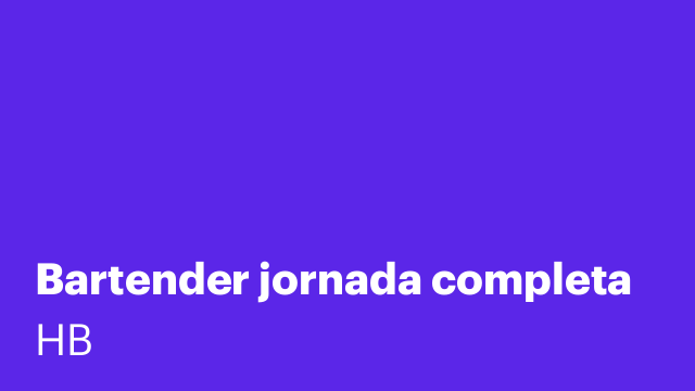 Bartender jornada completa