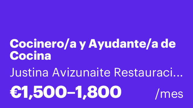 Cocinero/a y Ayudante/a de Cocina