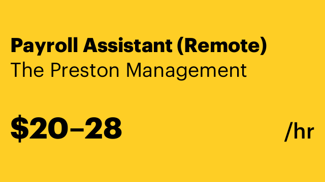 Payroll Assistant (Remote)